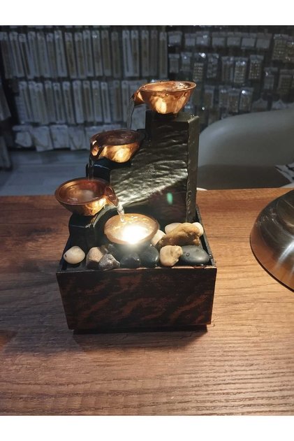 Led Fountain With Stones Bakır Görünümlü Şelale