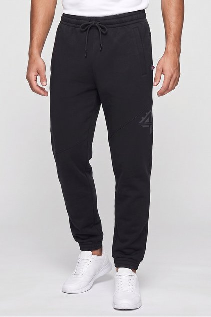 Men Sportswear Fit Drawstring Outdoor Track Pants, Black
