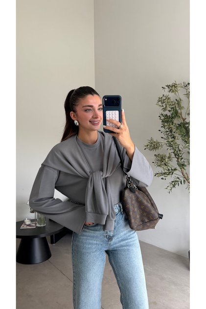 Gray Shawl Sweatshirt