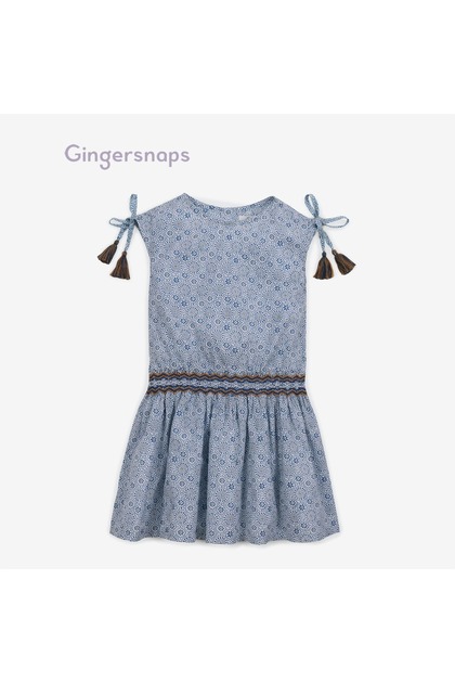 Girls Printed Elastic-Waist Dress