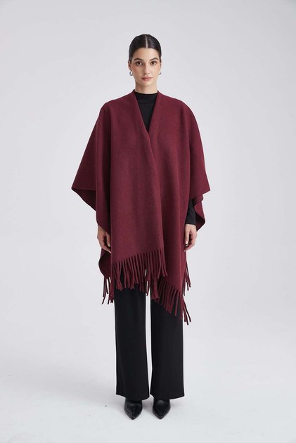 Fringed Wool Poncho