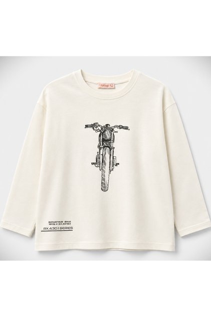 Motor Patterned Boy's Basic T-Shirt