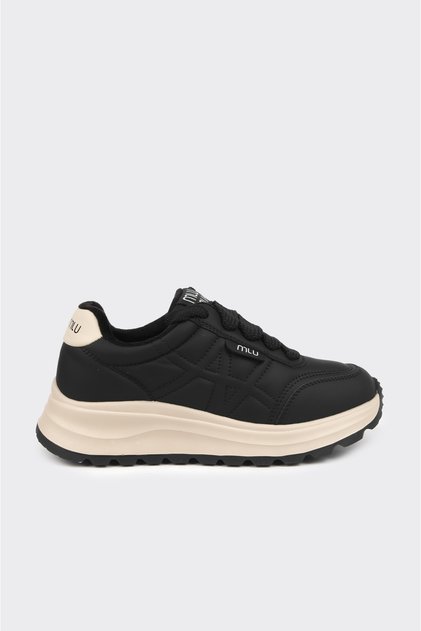 Hakiki Deri Dikiş Detaylı Kadın Sneaker