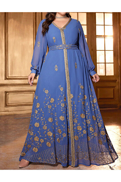 Rochie lunga, Albastru
