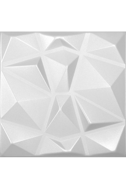 Panou decorativ de tavan 3D Diamant, Polistiren extrudat, Alb, 50x50x0.4 cm
