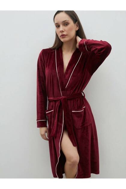 Women's Velvet Bamboo Single Robe
