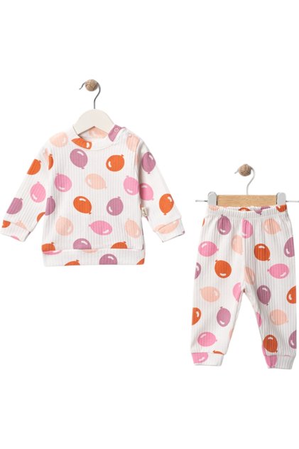 New Season Baby Girl Balloon Shoulder Snap Pajama Set