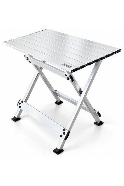 Katlanır Kamp Masası, X Fold, Komple Alüminyum Kamp Piknik Masası Large (70 x 46 cm)- Gümüş