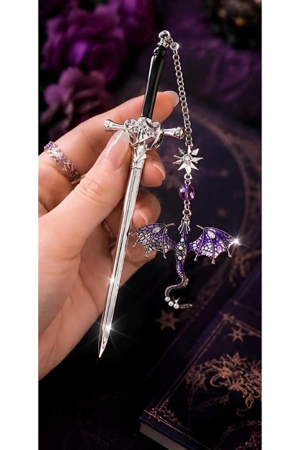 Vintage Kılıç Ejderha Metal Kitap İşareti Yaratıcı Kutsal Kılıç Ejderha Tasarımı Okuma Aksesuarı,Kitap Severler Hediye, Kawaii Kırtasiye Hediye