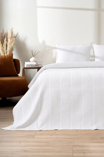 White Waffle Bedspread – Double Size