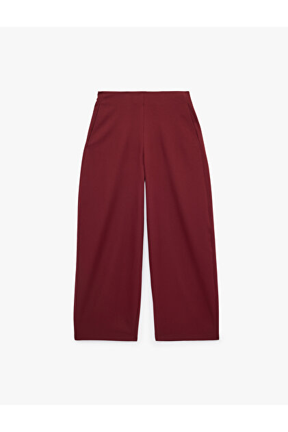 High Waist Pocketed Ankle Length Balloon Fit Barrel Pants