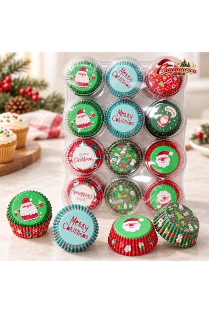 Χάρτινη θήκη για cupcakes, 11 εκ., 100 τεμάχια, Εορταστική διακόσμηση