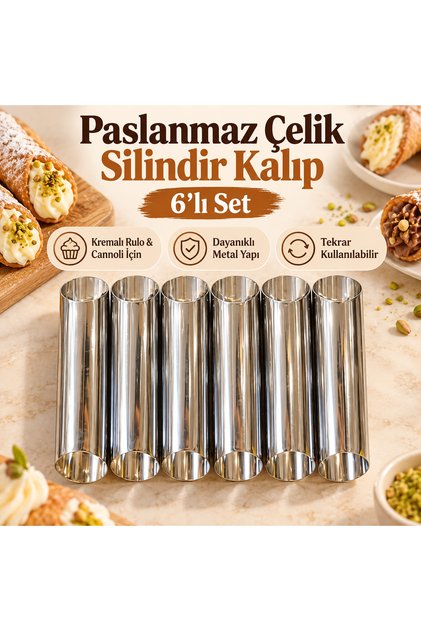 Stainless Steel Cylinder Corne Mold Set of 6
