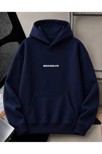 Hanorac unisex pentru bărbați/femei BROO, colorat, cu imprimeu personalizat, din bumbac, supradimensionat, cu glugă