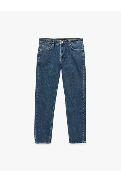 Normal Waist Cotton 5-Pocket Slim Fit Jean Trousers - Brad Jean