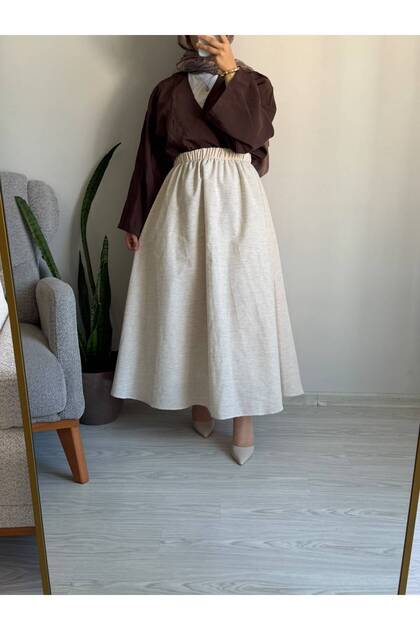 Women's Skirt Long Lined Crinkled Skirt