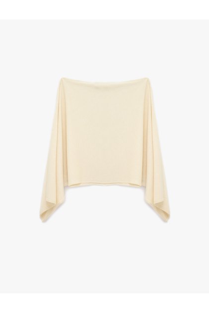 Long Sleeve Boat Neck Knitwear Cape Sweater