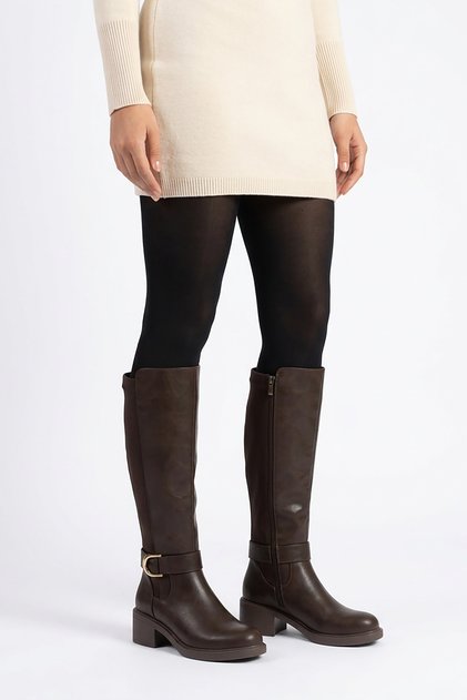 Loet Arka Strech Side Buckle Women's Boots Brown Leather