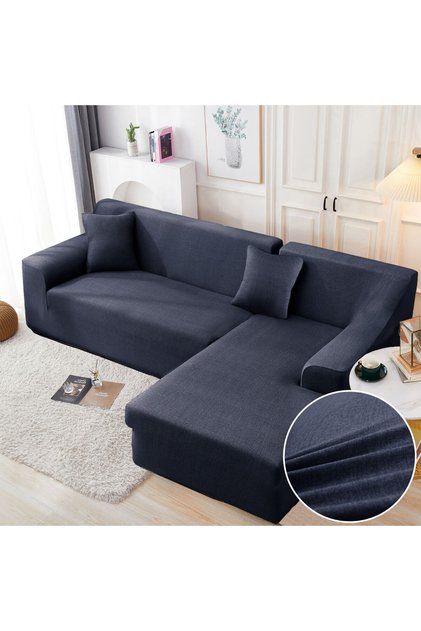 Set huse elastice pentru coltar, uni, bleumarin, HEJ-54