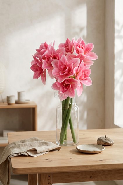 Yapay Çiçek Raw Beauty Amaryllis 60 cm Pembe