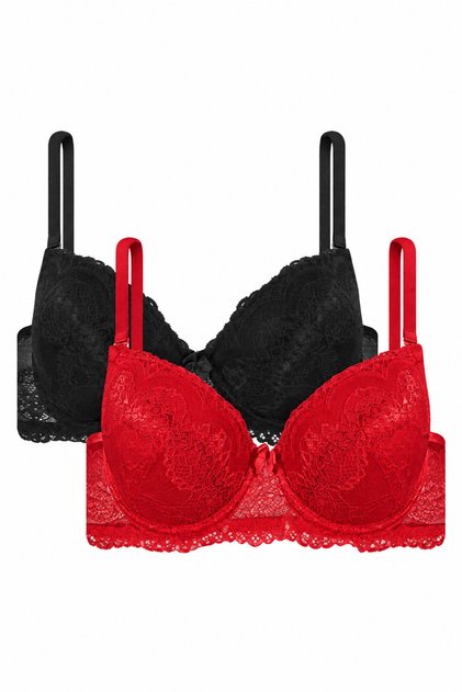 2-Pack Lace Supported Bra