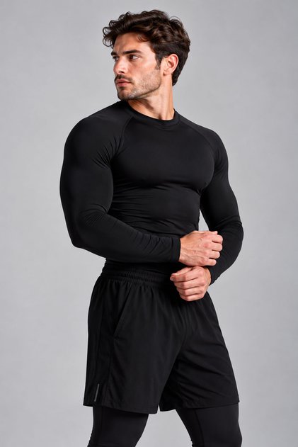 Erkek Uzun Kollu Compression Tişört Body Sporcu Atlet Fitness Koşu Antrenman Spor Üstü T-Shirt