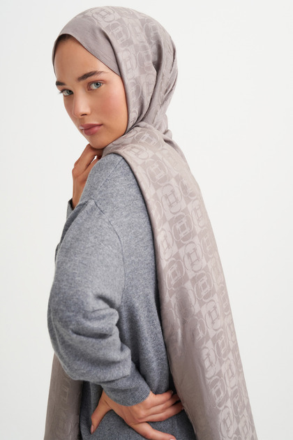 Noire Pattern Liora Cotton Shawl Ash Gray