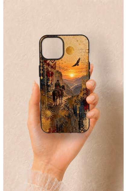 iPhone 14 Compatible Steppe Traveler Patterned Silicone Case