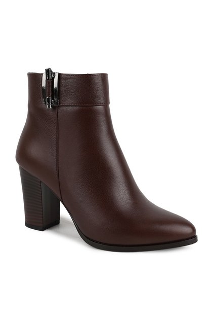 L065.150K Genuine Antique Leather Metal Buckle Thick Block Heel Jurdan Sole Beige Women's Boots