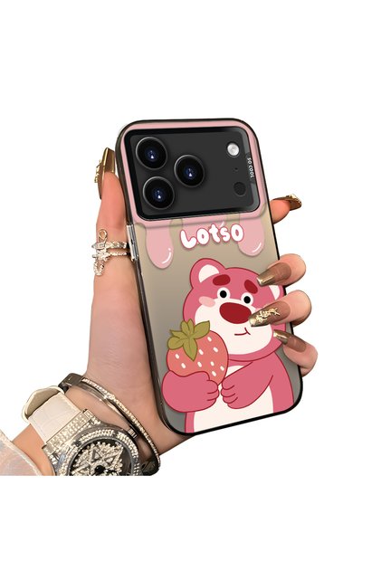 iPhone 18 Pro Max Compatible Silicone Edge Hard Back Case Lotso Patterned Couple Phone Case