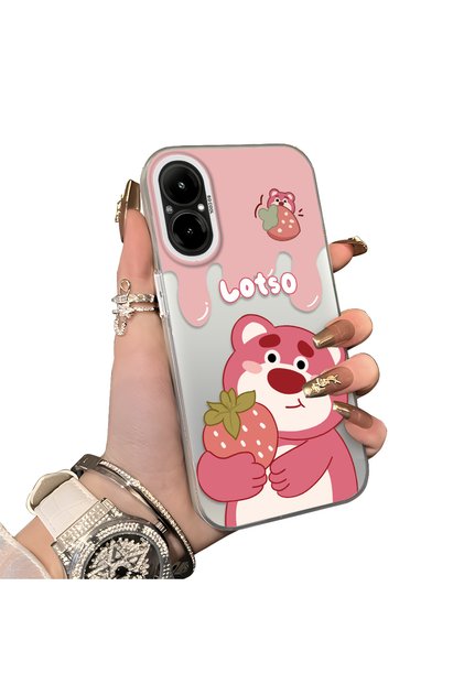 Realme 12 Lite Compatible Silicone Edge Hard Back Case Lotso Patterned Lovers Couple Phone Case