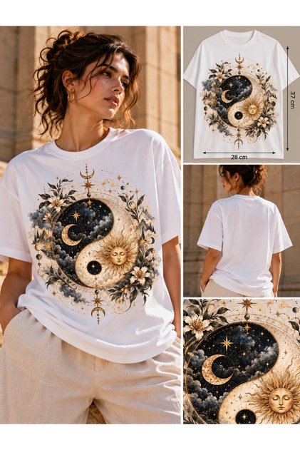 Yin Yang Sun Moon T-Shirt | Balance & Wholeness | 100% Cotton