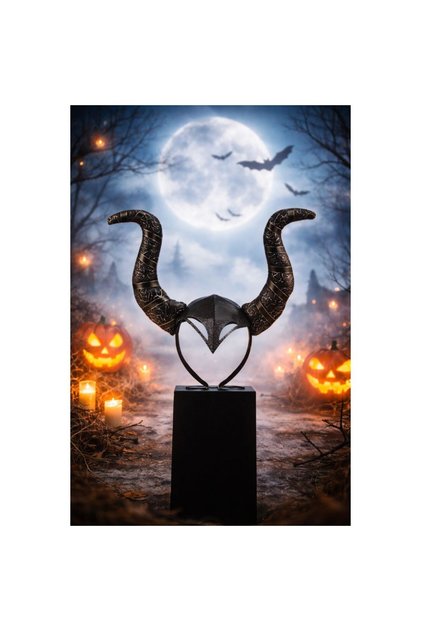 Parti Malzemesi Malefiz Taç Siyah Boynuzlu Taç Cadı Tacı Halloween Kostüm Aksesuarı