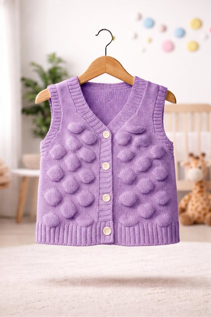 Yumoş Bubble Patterned Knitwear Baby Kids Vest