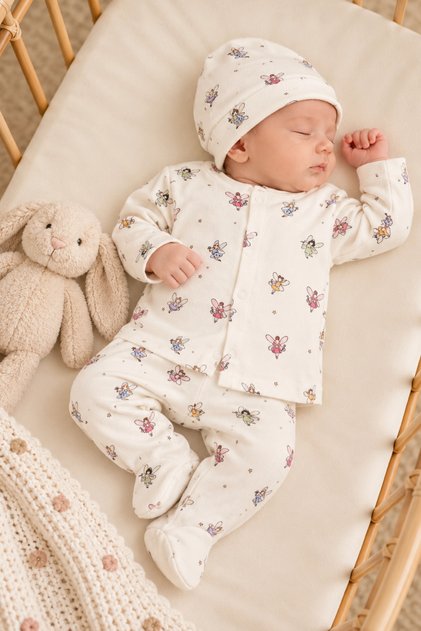 Baby Girl Cute Fairy Printed Newborn Hospital Release Set of 3
