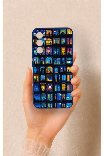 Samsung A34 Compatible Night City Stories Patterned Silicone Case