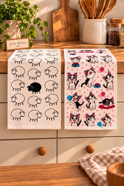 Kitchen Towel Printed 30X50 2 Pieces Drying Cloth Hand Towel