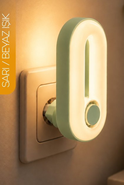 Night Light Ring Type 2 Mod Yellow-White Light with Button Corridor Hall Light Sleep Light Green K6760