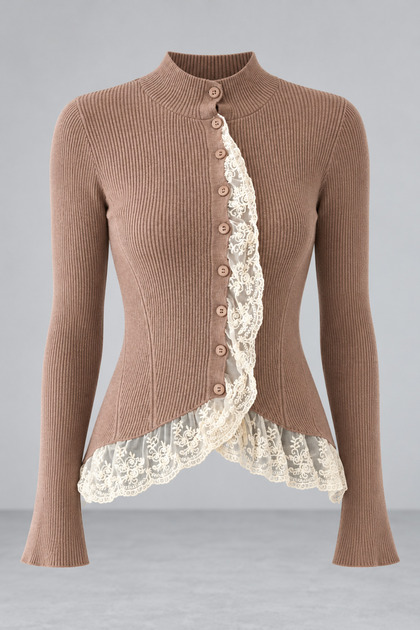 Women's Lace Detailed Knitwear Cardigan