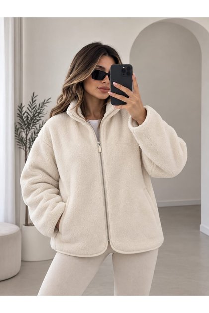Zippered Plush Fleece Jacket