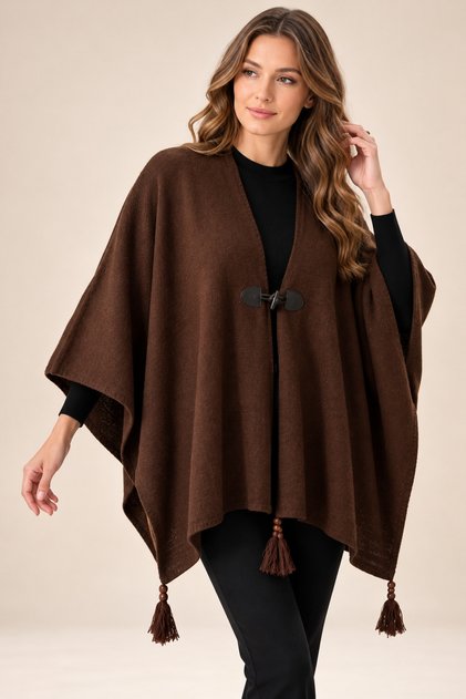 Soft Touch Poncho Series Autumn-Winter Thick Woven Poncho