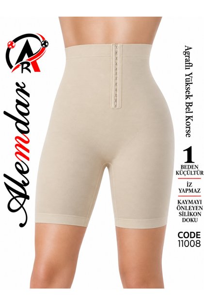 High-Waisted Turkish Shapewear Shorts with Front Zipper