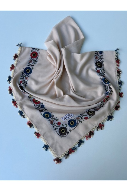 Hand Work Needlepointed Square Writing 100X100 cm Handcrafted