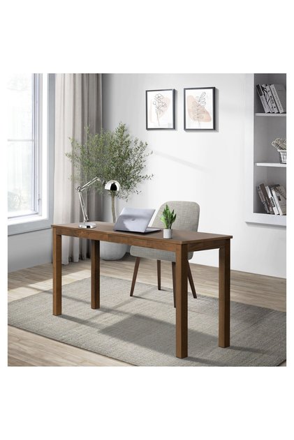 Eswoodies Masif Ahşap Minimalist Çalışma Masası 120x50 - Koyu Ceviz / Ofis & Dresuar