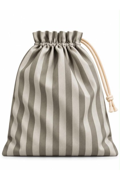 Striped Satin Pouch 20 X 25 cm Khaki Gift Pouch Organizer