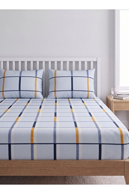Geometric Patterned Cotton Sheet Set | Elastic Sheet and Pillowcase | Compatible with Every Set | Stylish and Practical