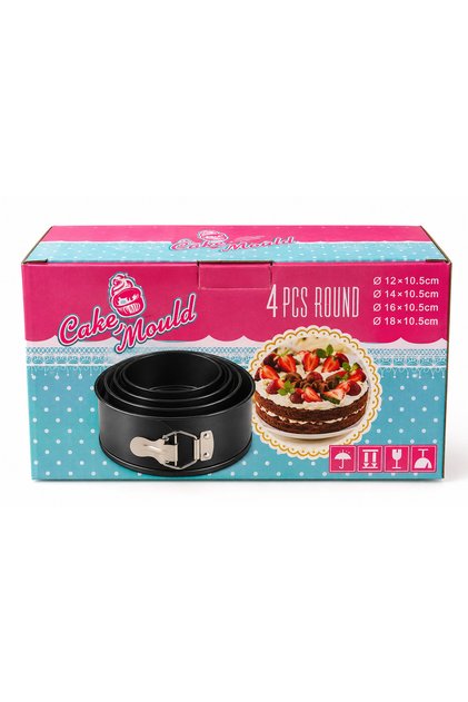 Set of 4 Round Cake Molds with Clamps