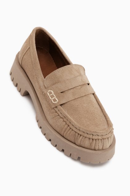Justina Mink Suede Thick Sole Women's Loafer Casual Shoes