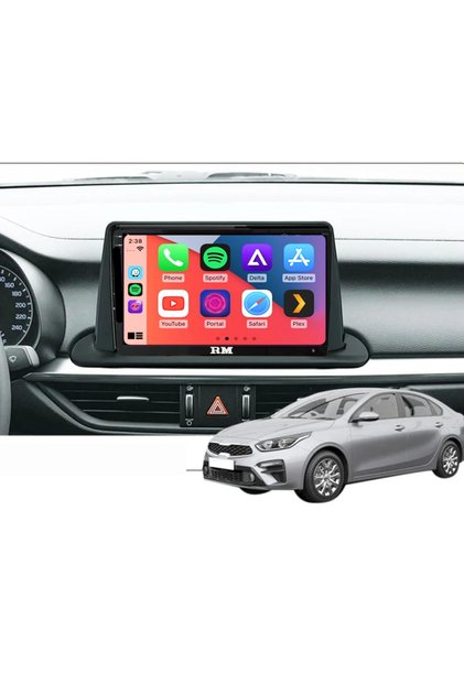 شاشة أندرويد من Roadmaster لسيارة كيا سيراتو موديل 2018-2023 مع إطار جديد، تدعم كار بلاي لاسلكي وأندرويد أوتو، وكاميرا خلفية مدمجة بتقنية AHD.