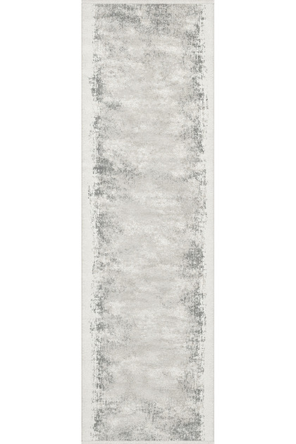 Vizyon 3514 Gri Soyut Dokulu Akrilik Yolluk Halısı
